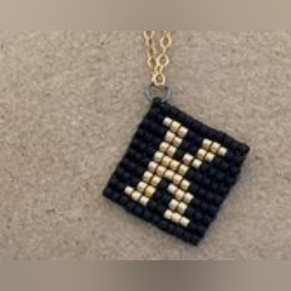 Flat beaded Letter charms - Picture 2 of 3